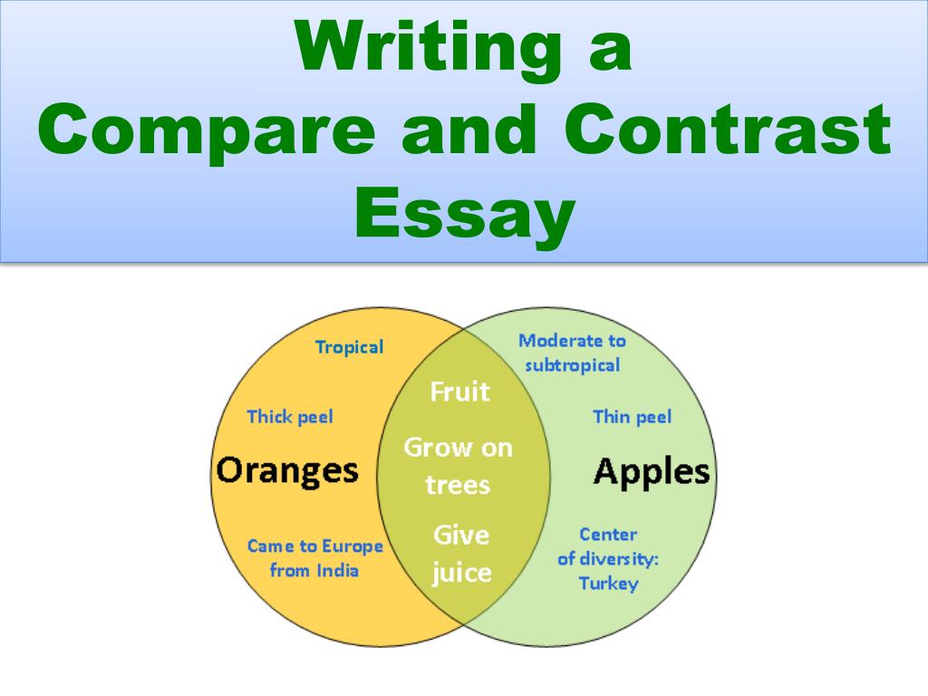 different types of compare and contrast essays