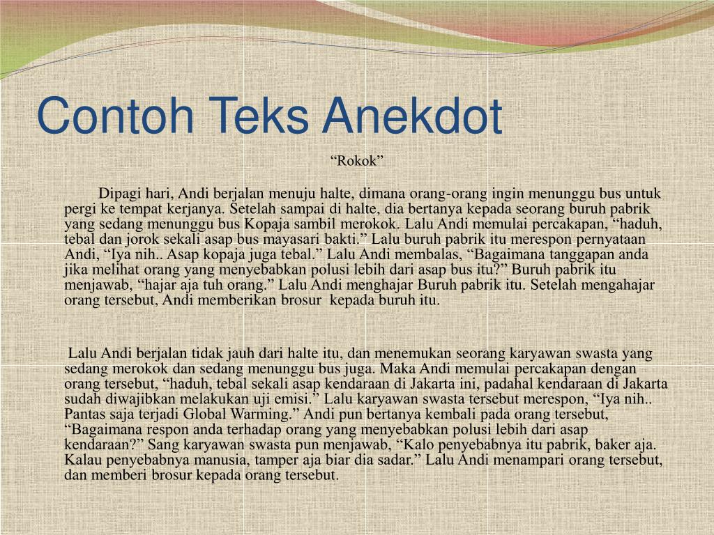 Contoh Teks Anekdot Beserta Struktur Dan Ciri Kebahasaannya