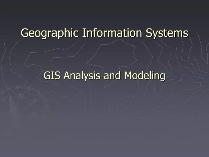 geographic information systems n.