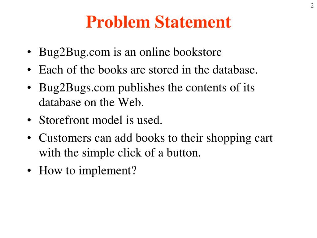 online shopping problem statement