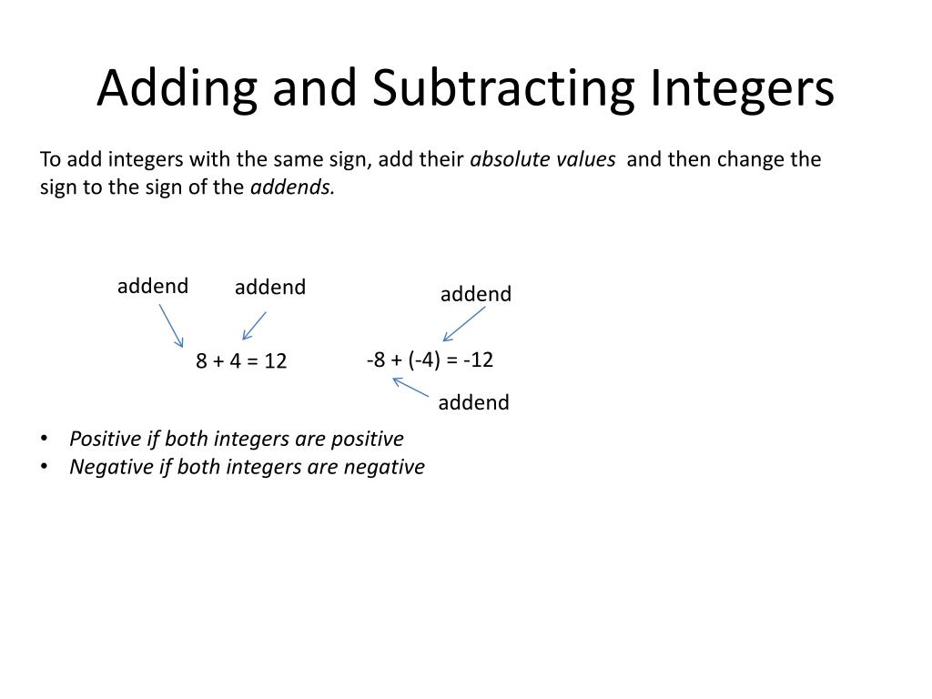 PPT - Adding and Subtracting Integers PowerPoint Presentation In Integers And Absolute Value Worksheet