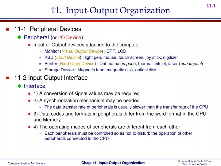 PPT - 11. Input-Output Organization PowerPoint Presentation, free ...