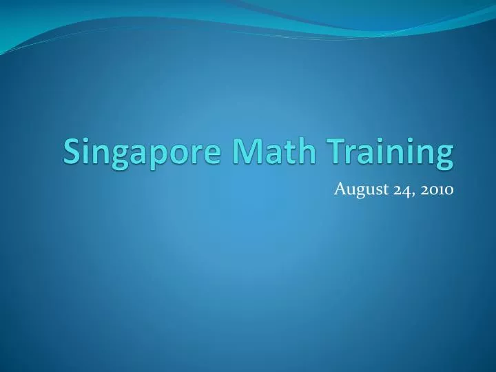 singapore math training n.