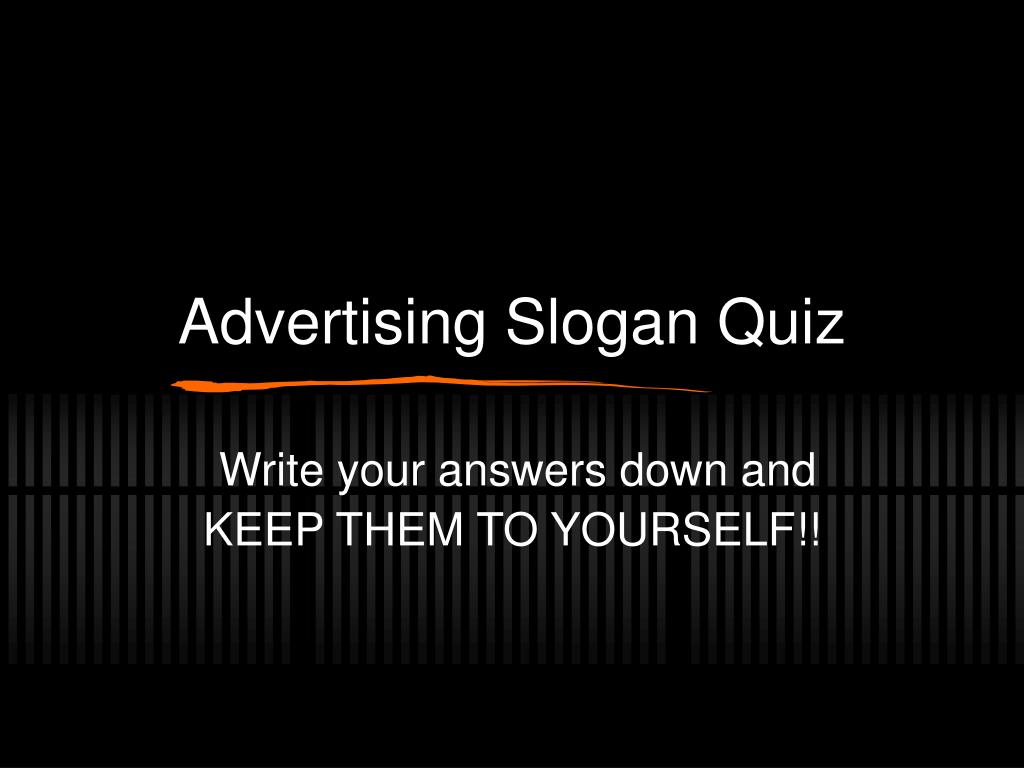 Ppt Advertising Slogan Quiz Powerpoint Presentation Free