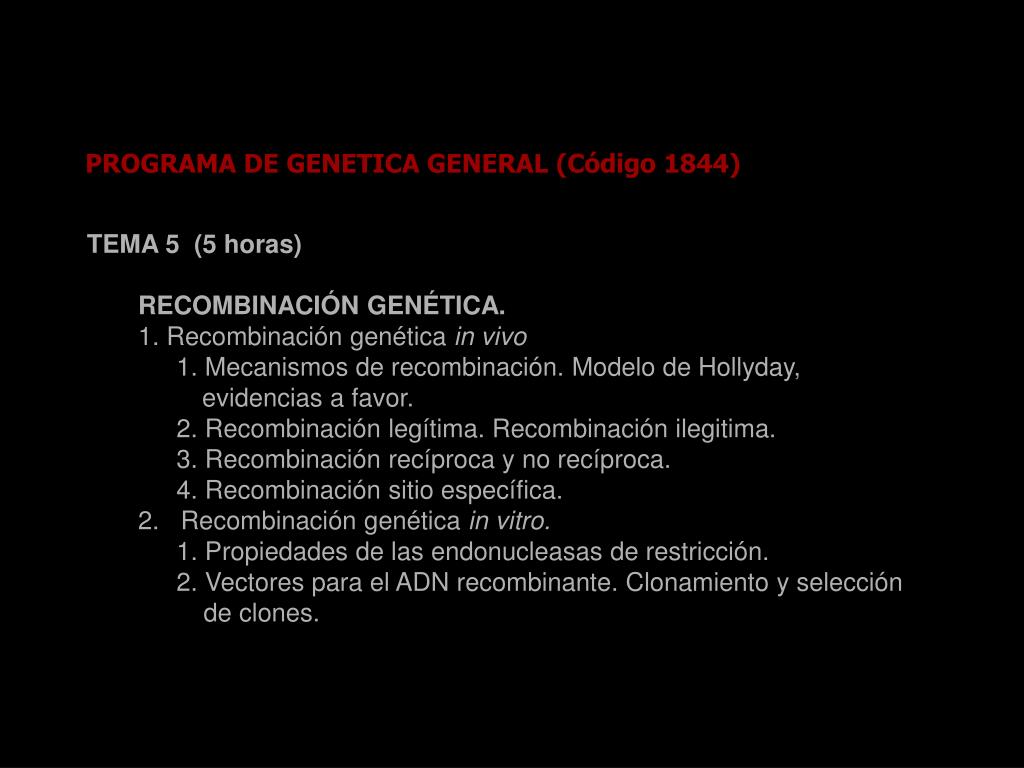 recombinacion genetica ppt Recombinación genética ppt video online descargar.