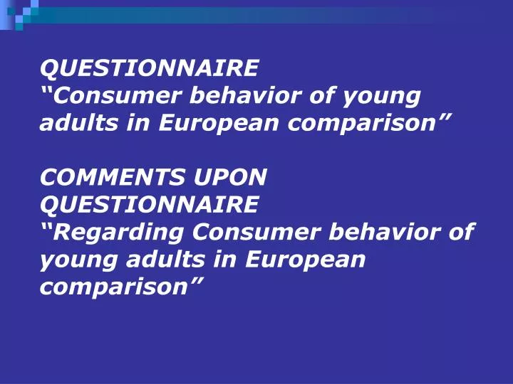 questionnaire for consumer finance questionnaire for consumer finance
