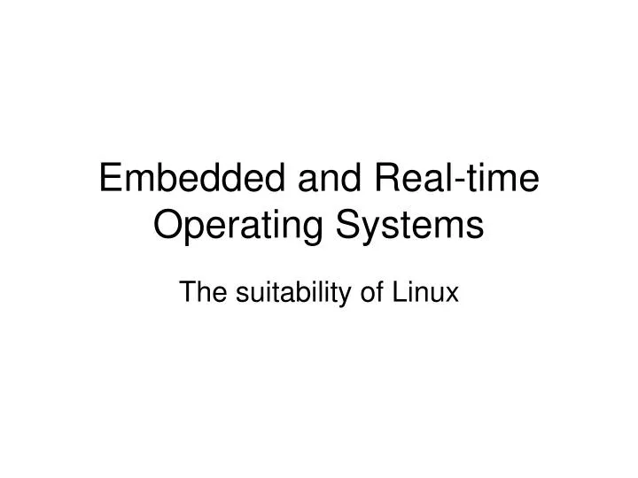 embedded and real time operating systems n.