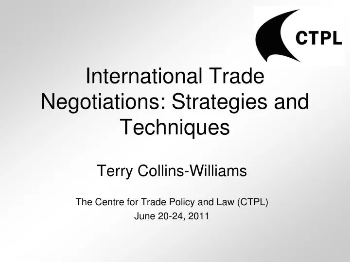 international trade negotiations strategies and techniques n.