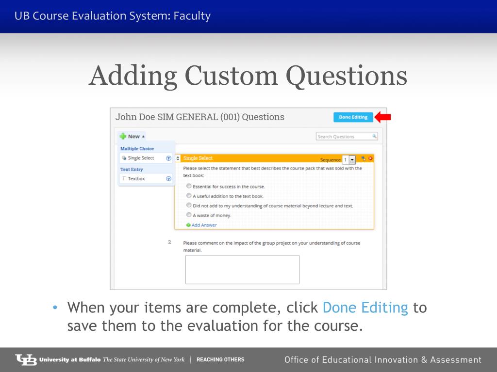 PPT Using the UB Course Evaluation System PowerPoint Presentation