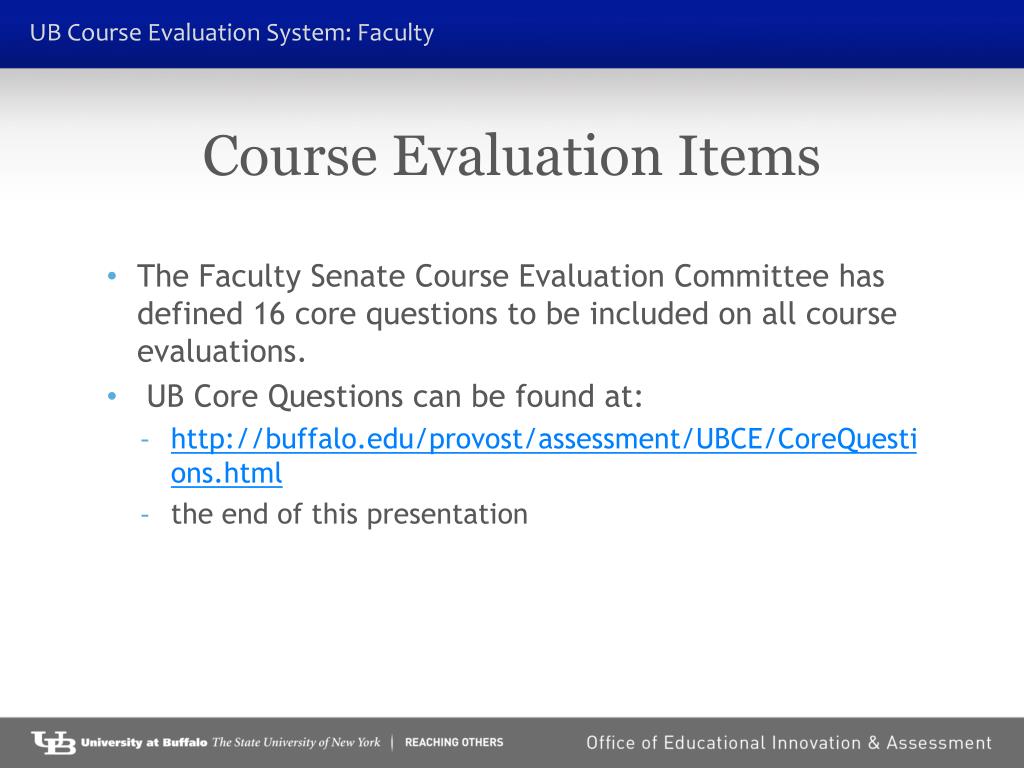 PPT Using the UB Course Evaluation System PowerPoint Presentation