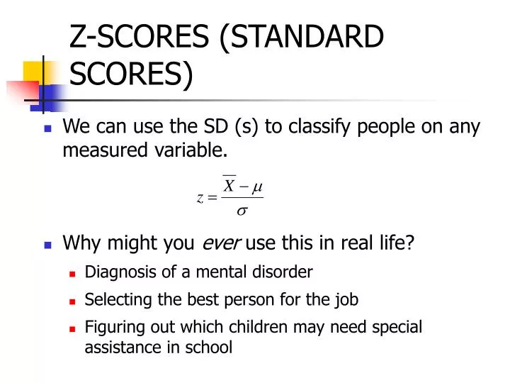 z scores standard scores n.