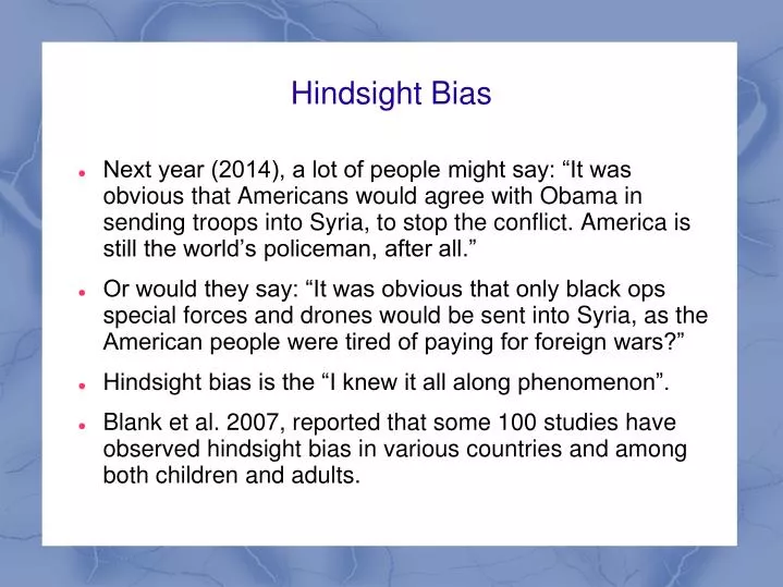 the hindsight bias