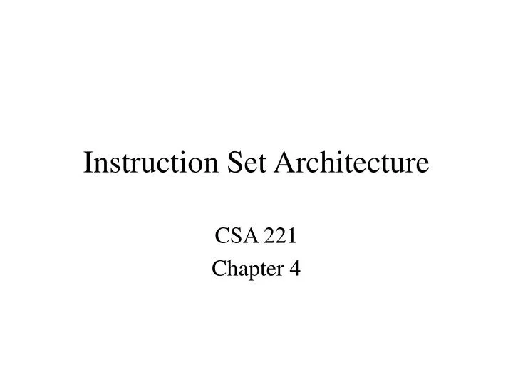 instruction set architecture n.