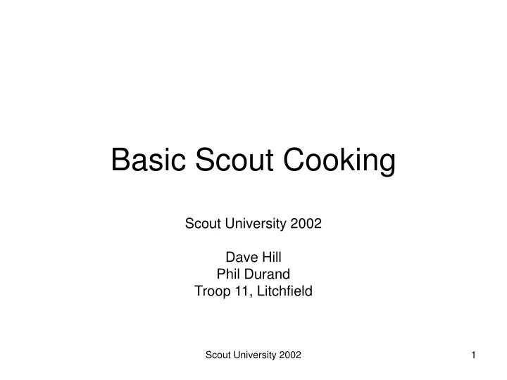 PPT Basic Scout Cooking PowerPoint Presentation, free download ID6248364