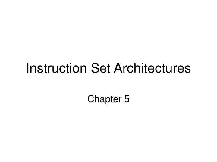 instruction set architectures n.