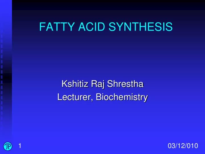 fatty acid synthesis n.