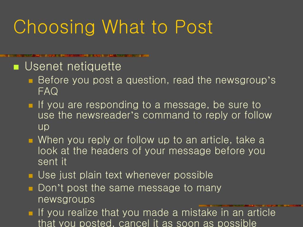 Ppt 13 장 Usenet Newsgroup Concept Powerpoint Presentation Free