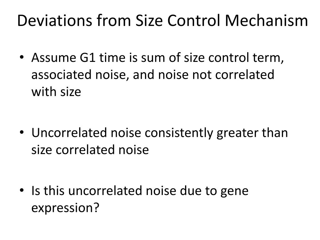 PPT - Molecular Noise and Size Control Variability in Budding Yeast ...