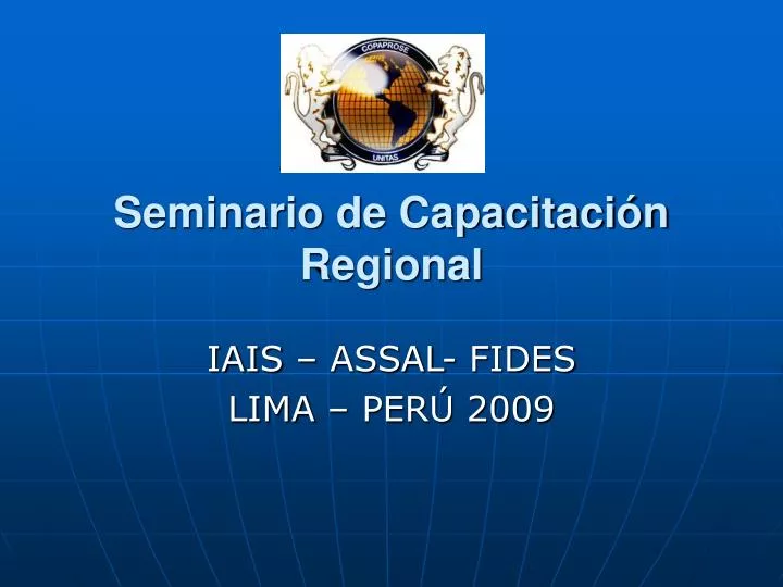 PPT Seminario De Capacitaci n Regional PowerPoint Presentation Free