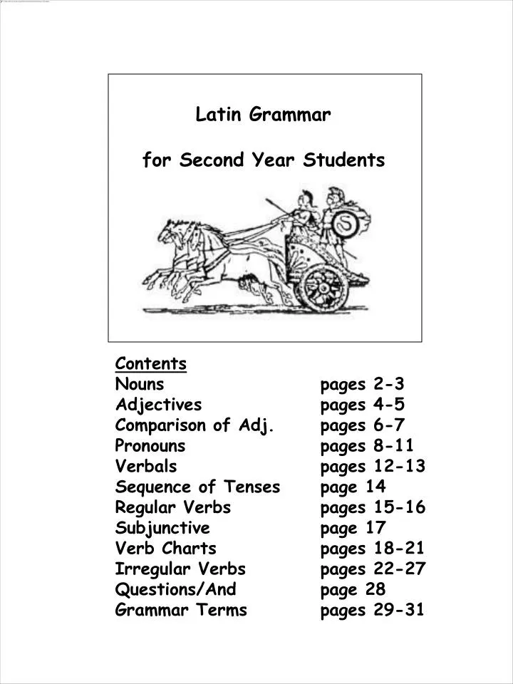 Latin Grammar Charts