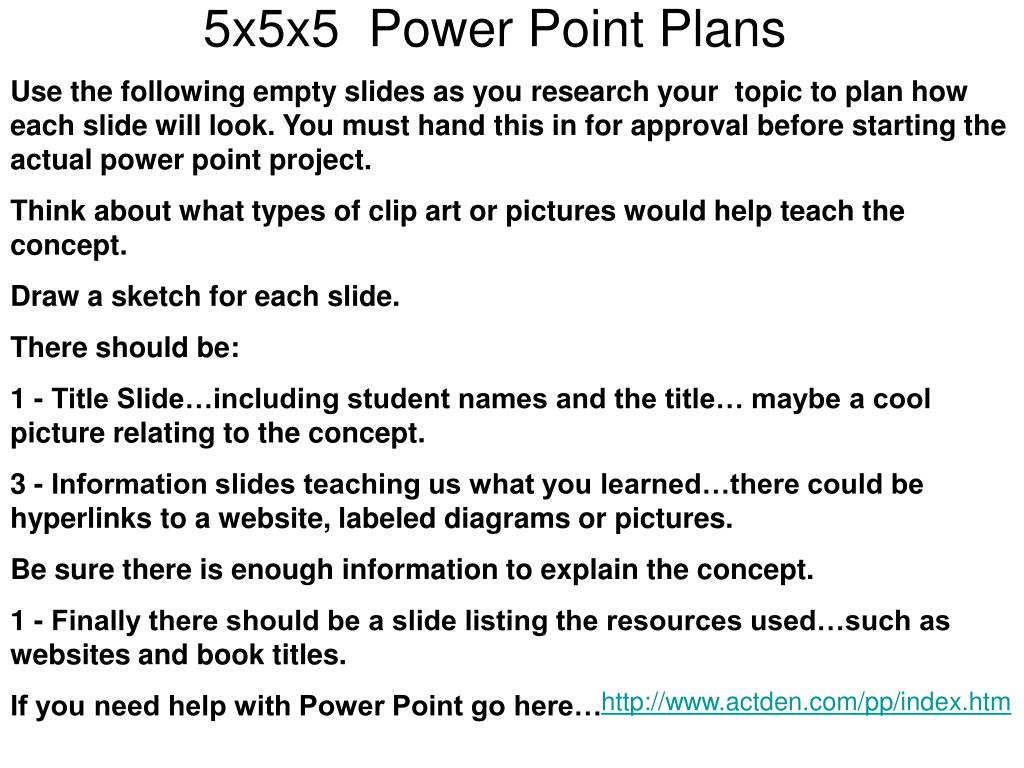 what is 5x5 presentation