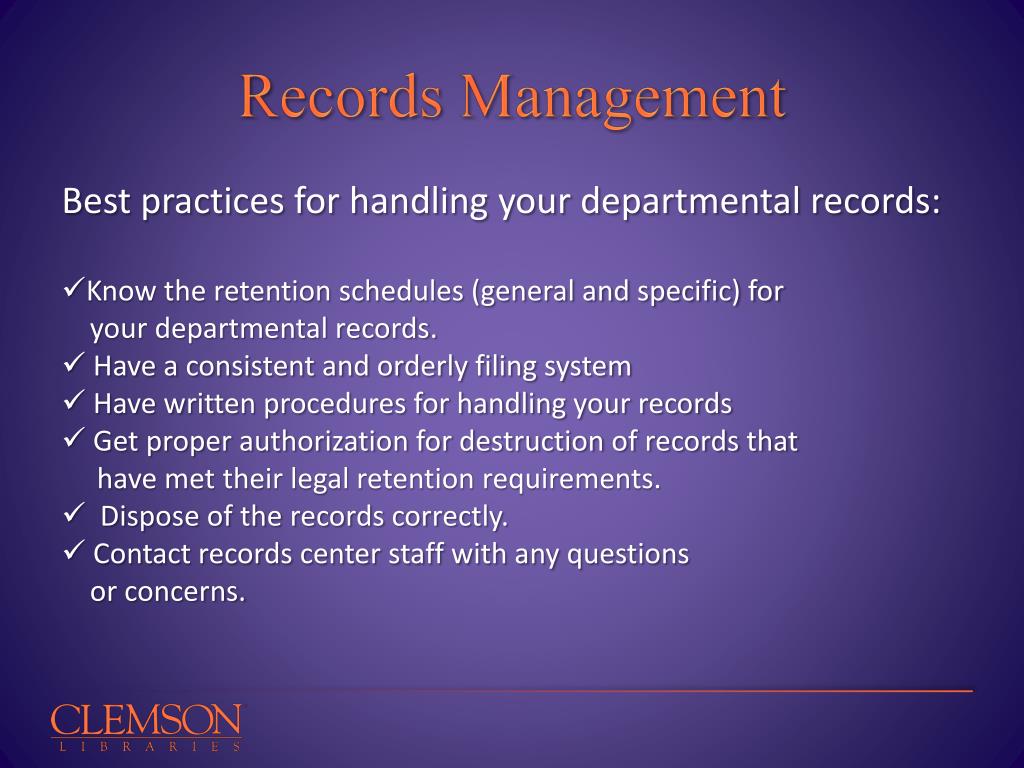 powerpoint presentation on records management