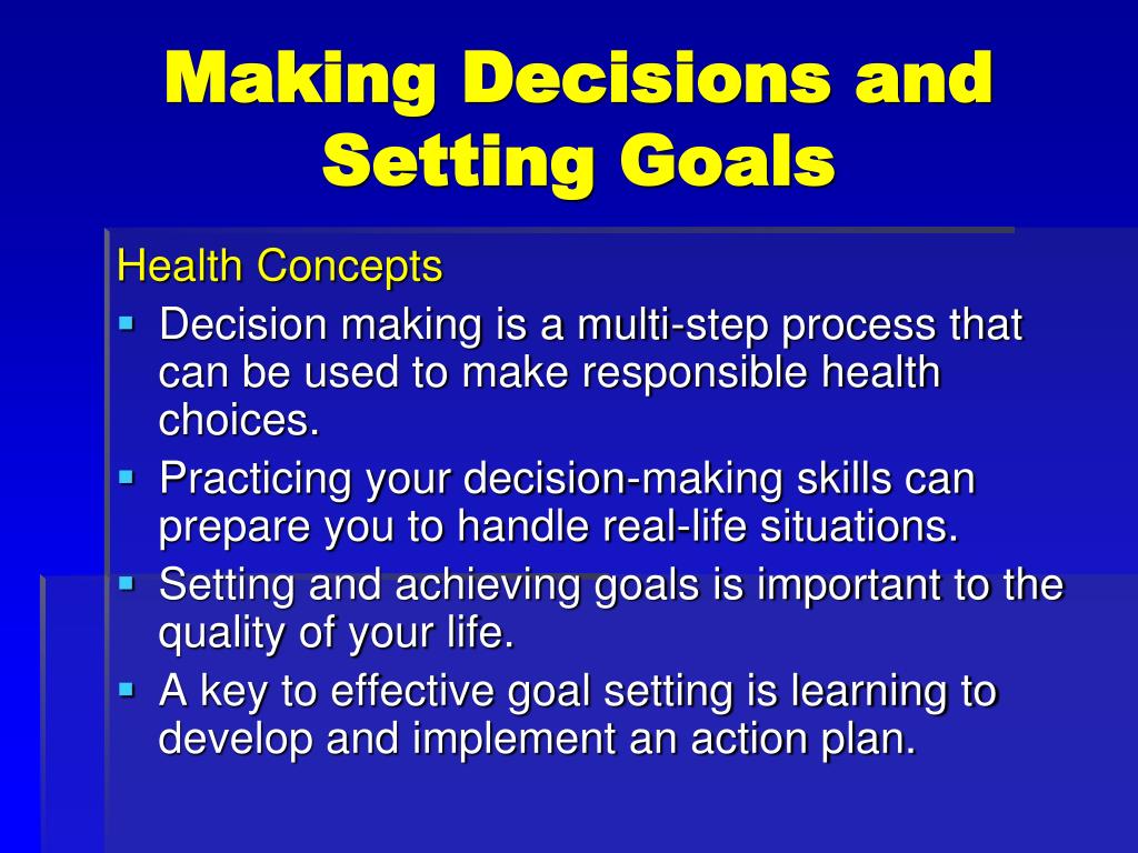 goal setting problem solving decision making planning