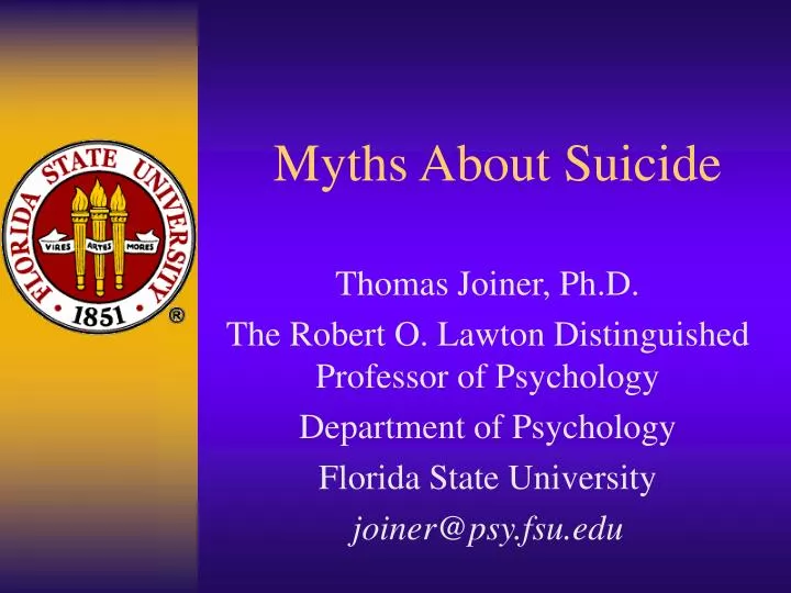 myths about suicide n.