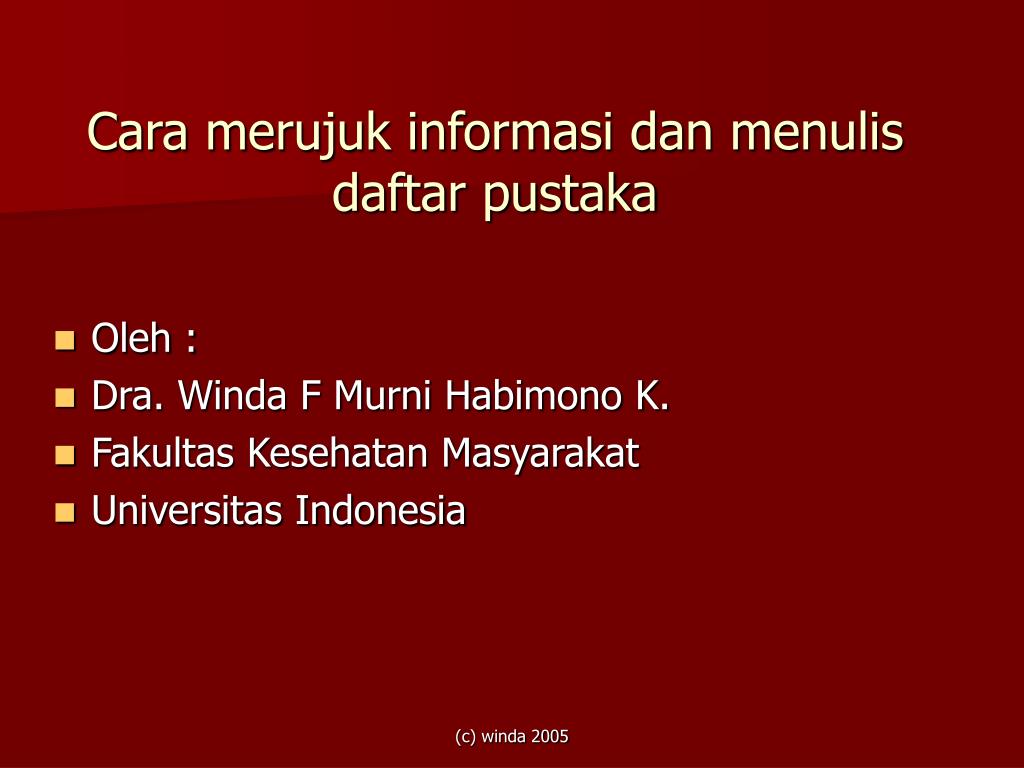 Contoh Penulisan Daftar Pustaka Vancouver Style - Simak 