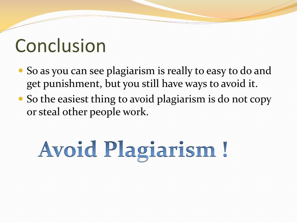 conclusion of plagiarism essay