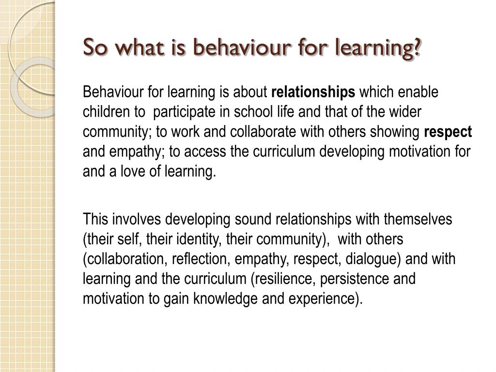 essay on learning behaviour