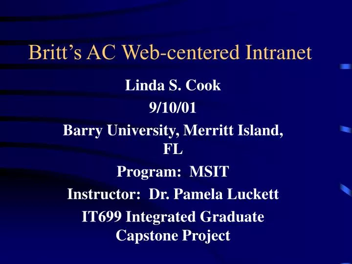 britt s ac web centered intranet n.