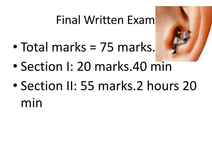 final written exam n.