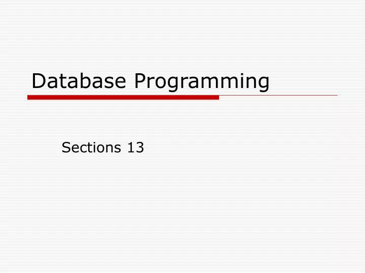 PPT - Database Programming PowerPoint Presentation, free download - ID ...