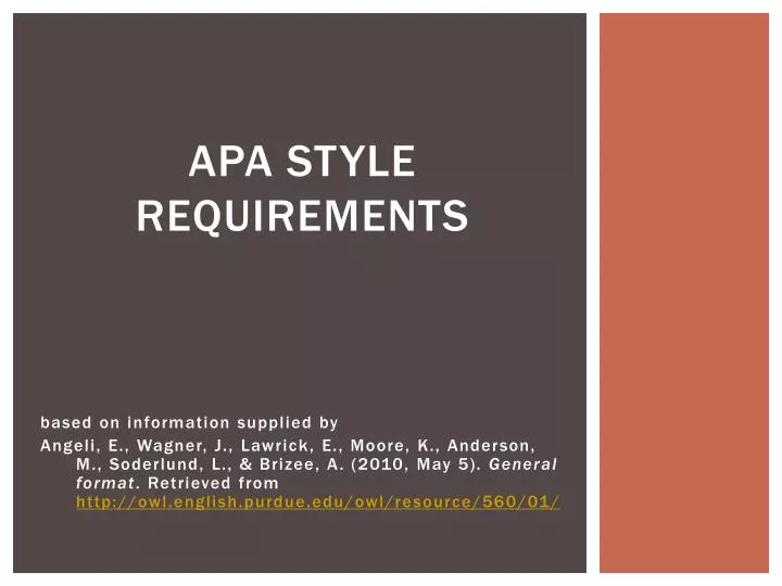 PPT APA style requirements PowerPoint Presentation, free