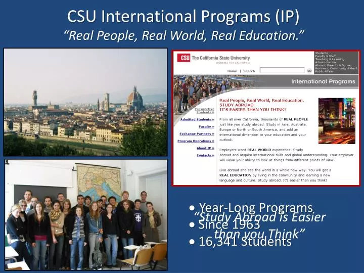PPT - CSU International Programs (IP) “Real People, Real ...
