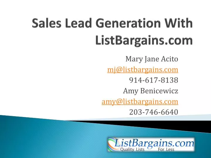 PPT Sales Lead Generation With ListBargains PowerPoint Presentation