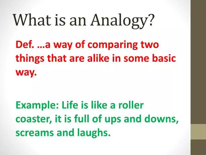 Ppt what is an analogy powerpoint presentation free download id