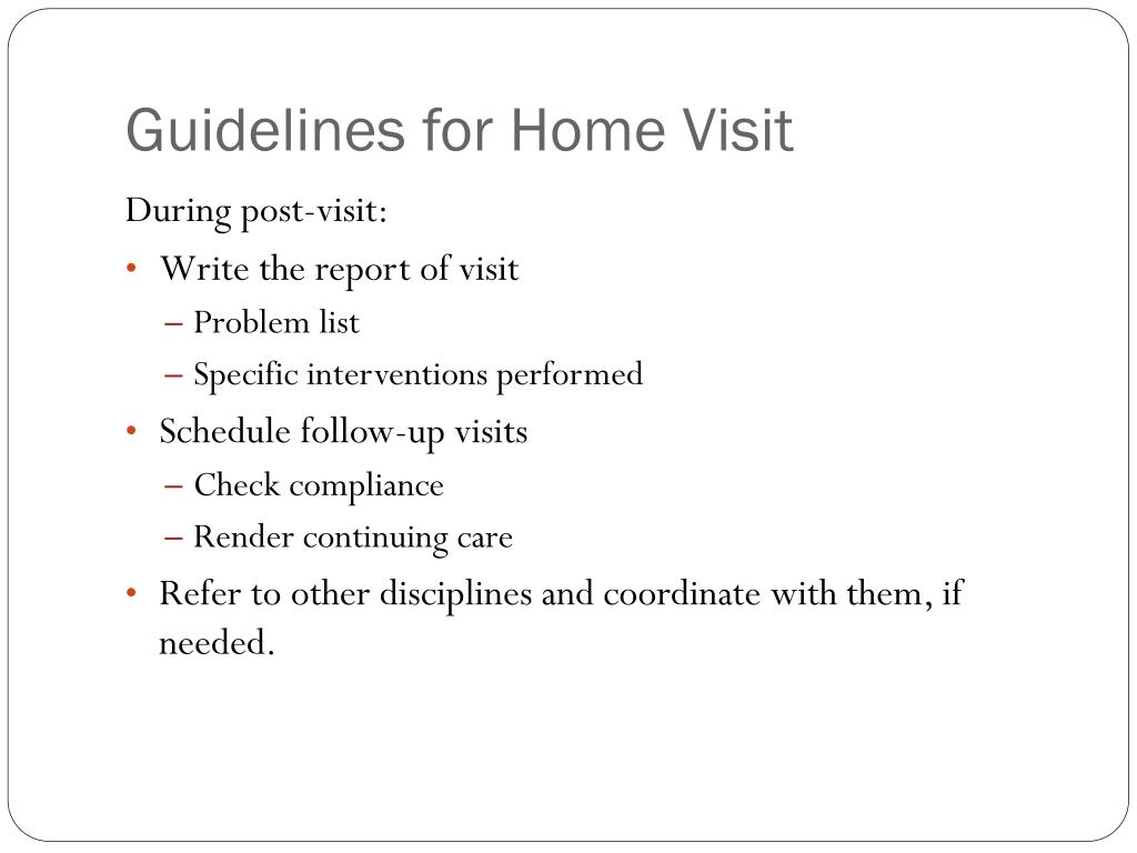 home visit criteria