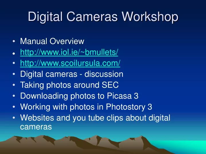 digital cameras workshop n.