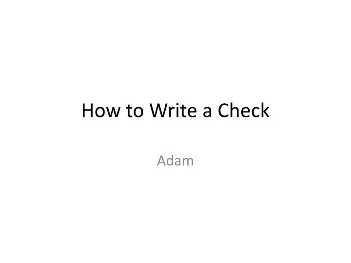 how to write a check n.