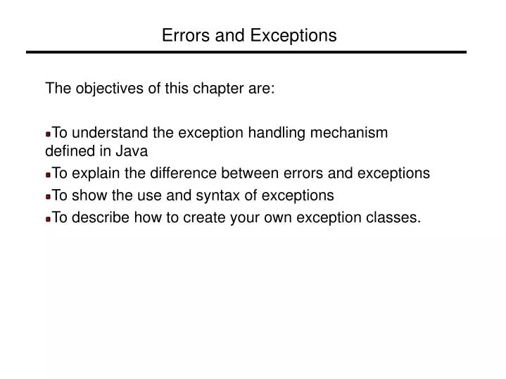 PPT - Errors and Exceptions PowerPoint Presentation, free download - ID ...