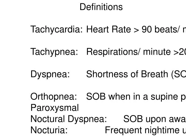 PPT Definitions Tachycardia Heart Rate > 90 beats/ minute PowerPoint Presentation ID6263598