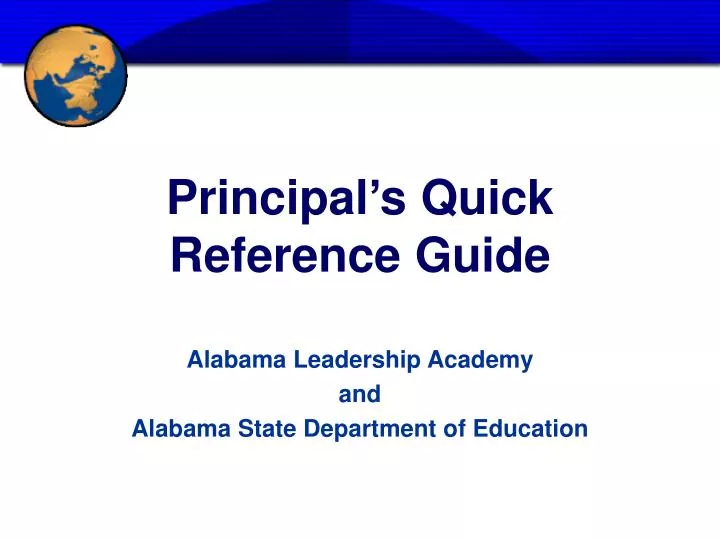 principal s quick reference guide n.