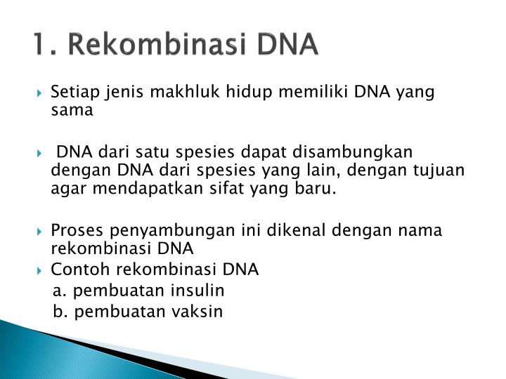 PPT - REKOMBINASI REKAYASA (REKAYASA GENETIKA) PowerPoint 