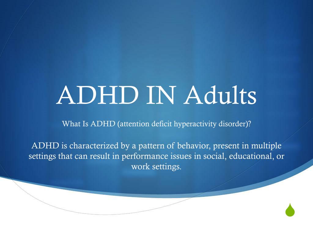 adhd presentation in adults