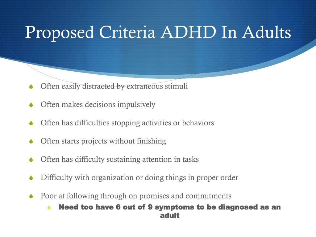 clinical presentation of adult adhd