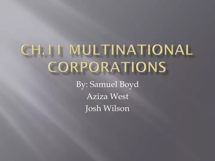 ch 11 multinational corporations n.