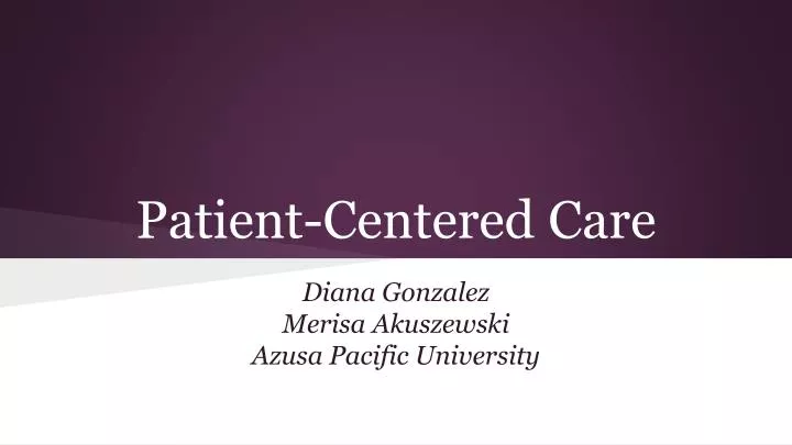 patient centered care n.