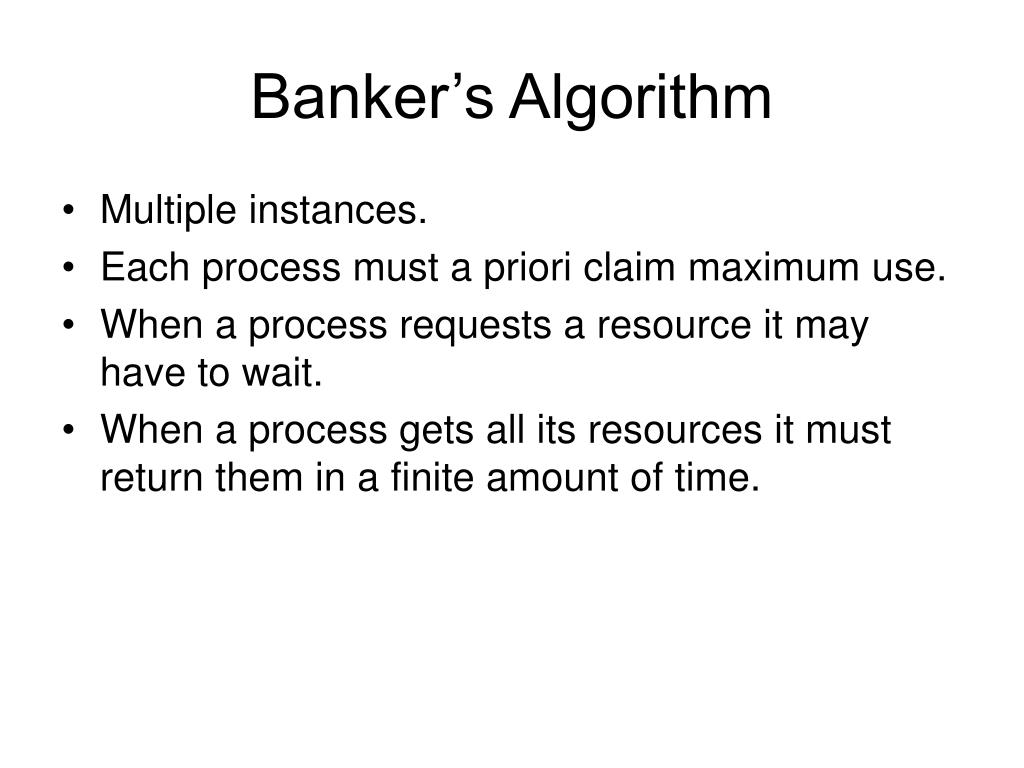 banker algorithm for deadlock avoidance